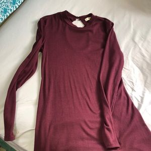 Burgundy Long Sleeve Dress